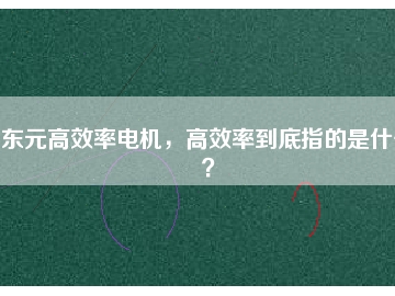 東元高效率電機(jī)，高效率到底指的是什么？