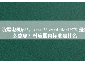 防爆電機ip65，zone 22 ex td iiic t197℃是什么意思？對應(yīng)國內(nèi)標(biāo)準(zhǔn)是什么