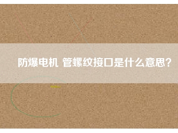 防爆電機(jī) 管螺紋接口是什么意思？