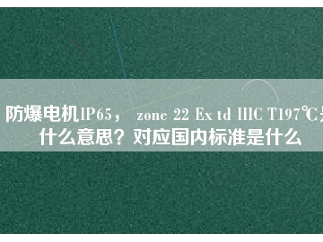 防爆電機(jī)IP65， zone 22 Ex td IIIC T197℃是什么意思？對(duì)應(yīng)國(guó)內(nèi)標(biāo)準(zhǔn)是什么