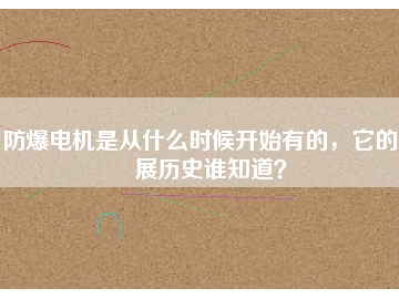 防爆電機(jī)是從什么時(shí)候開始有的，它的發(fā)展歷史誰(shuí)知道？