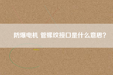 防爆電機(jī) 管螺紋接口是什么意思？