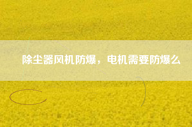 除塵器風(fēng)機(jī)防爆，電機(jī)需要防爆么